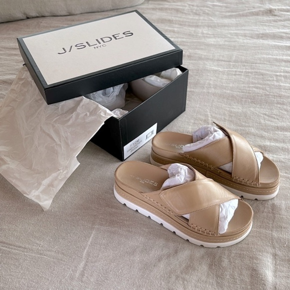 J Slides Briana Leather Sandals